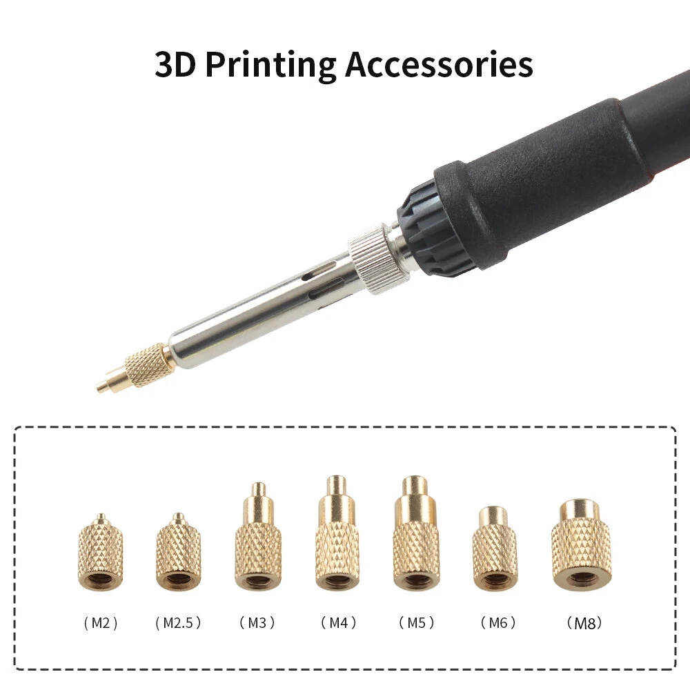 TS100 Hot Melt Insert Kit - Brass CNC Precision for M2 M3 M4 M5 M6 M8 | 936 Iron Tips - Image 4
