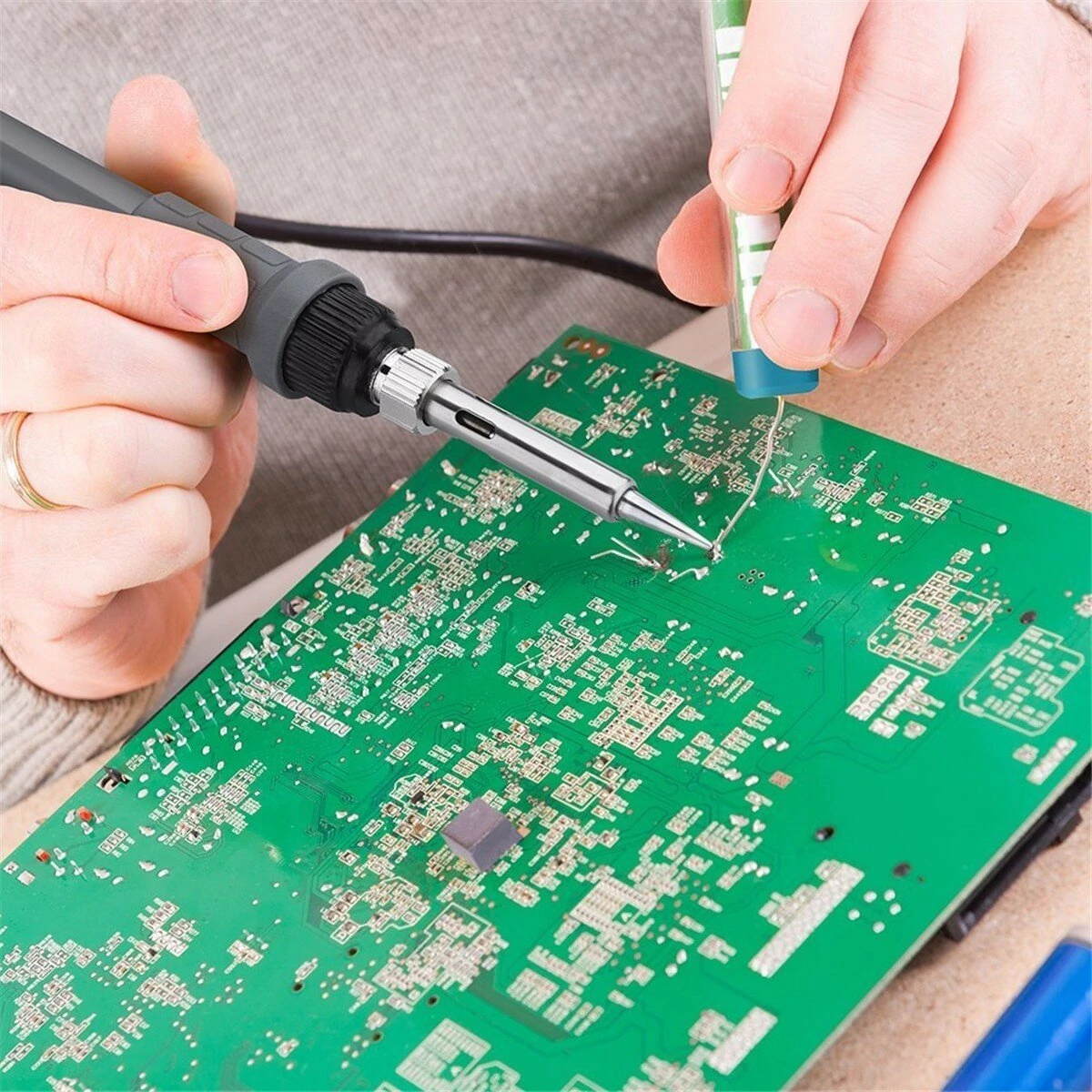 60W Adjustable Temperature Soldering Iron Kit - 21Pcs Multimeter Set | 110V/220V - Image 4