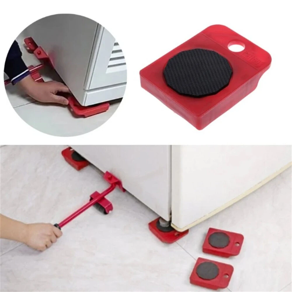 5PCS Heavy Duty Furniture Dolly Movers - 90° Rotating Pads for Piano, Pool Table & Cabinet - Image 5