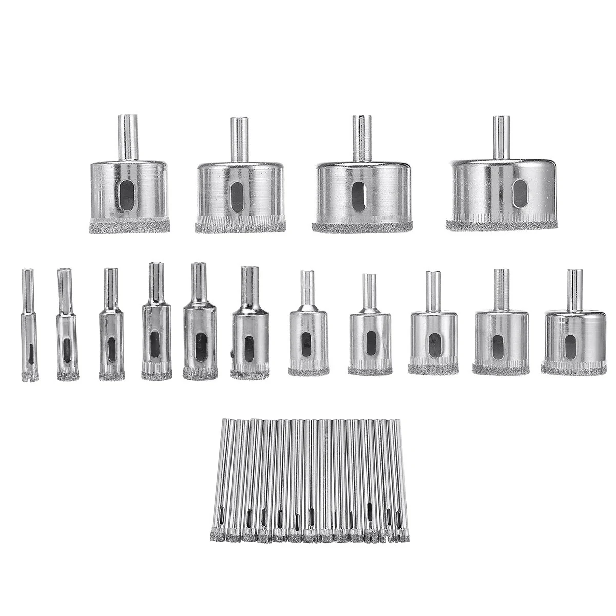 Diamond Glass Drill Bit Set - 28PCS Electroplated Hole Opener for Glass - Image 2