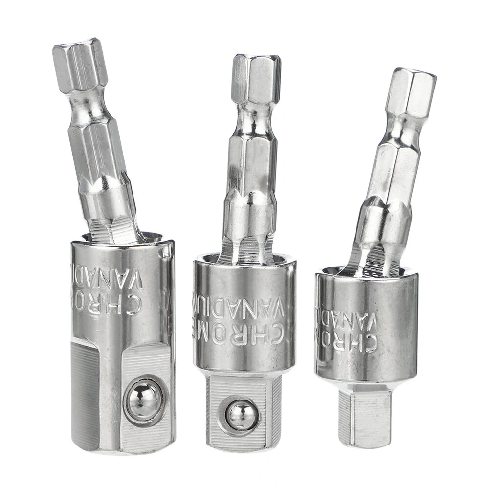 3Pcs Universal Square Head Adapter - 1/4 3/8 1/2 Inch 360 Rotating Sleeve Rod - Image 4