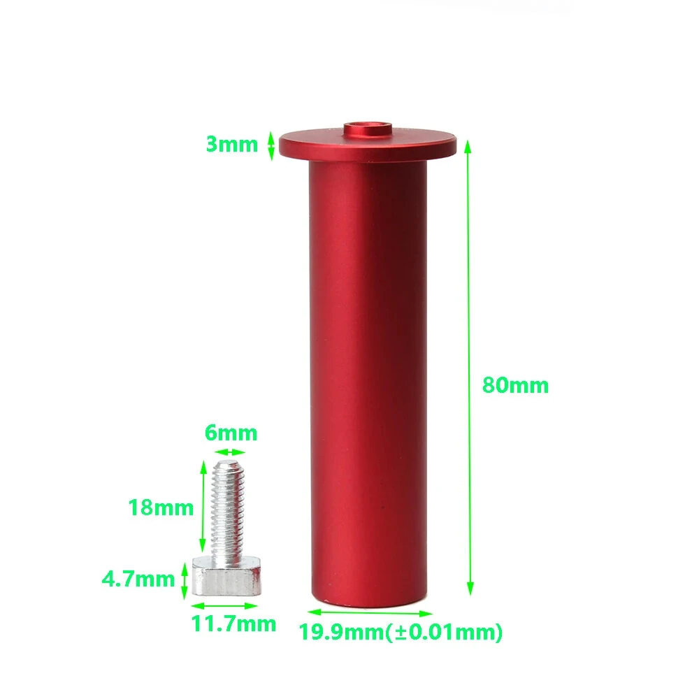 Aluminum Dog Hole Limit Blocks - 20mm Workbench Guide Rail Track Peg Brake Clamp - Image 2