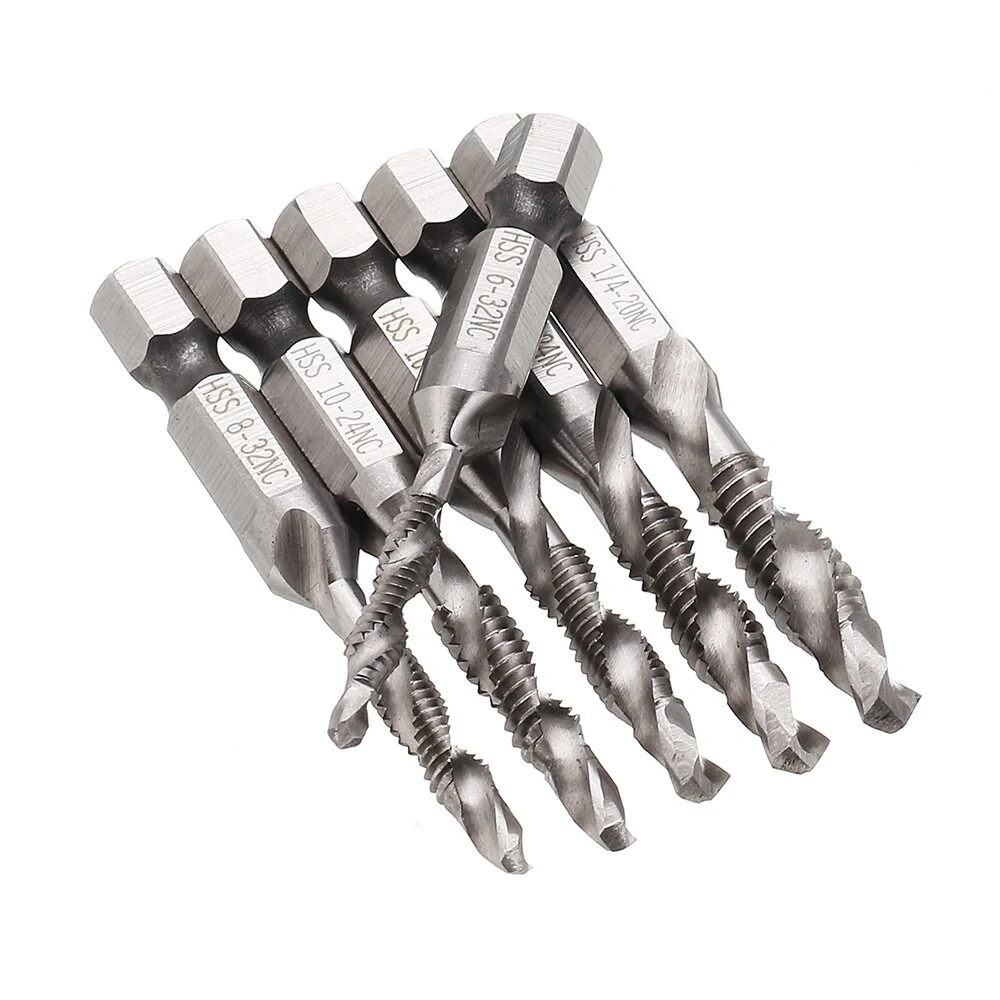 Drillpro 6pc HSS Countersink Drill Bit Set - 1/4 Hex Shank for UNC & Metric - Image 4