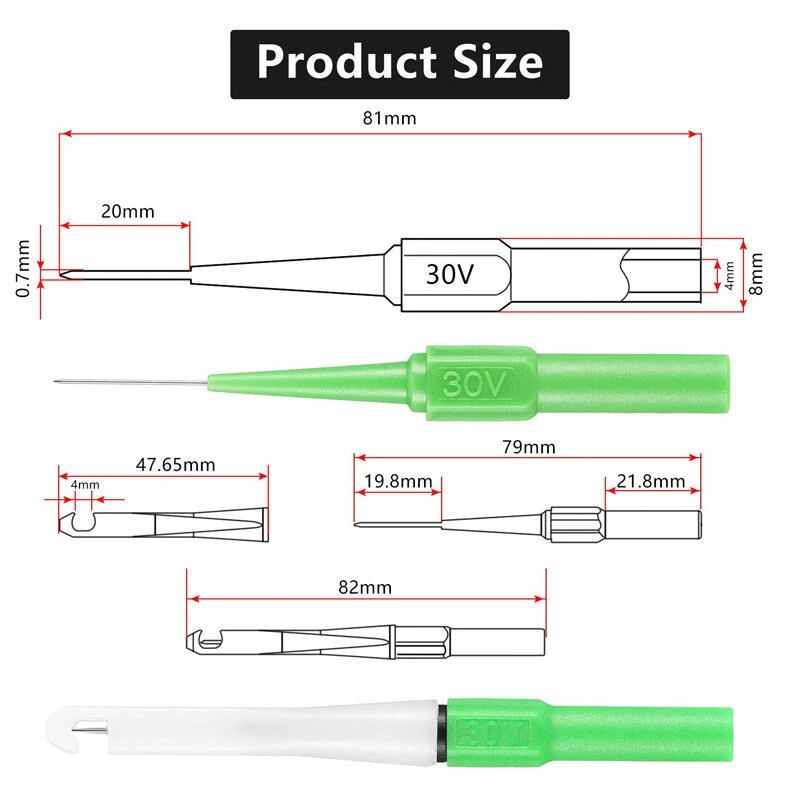 Multimeter Test Probe Needle Set | 4mm Banana Socket | ABS Stainless Steel Sharp Tips - Image 2