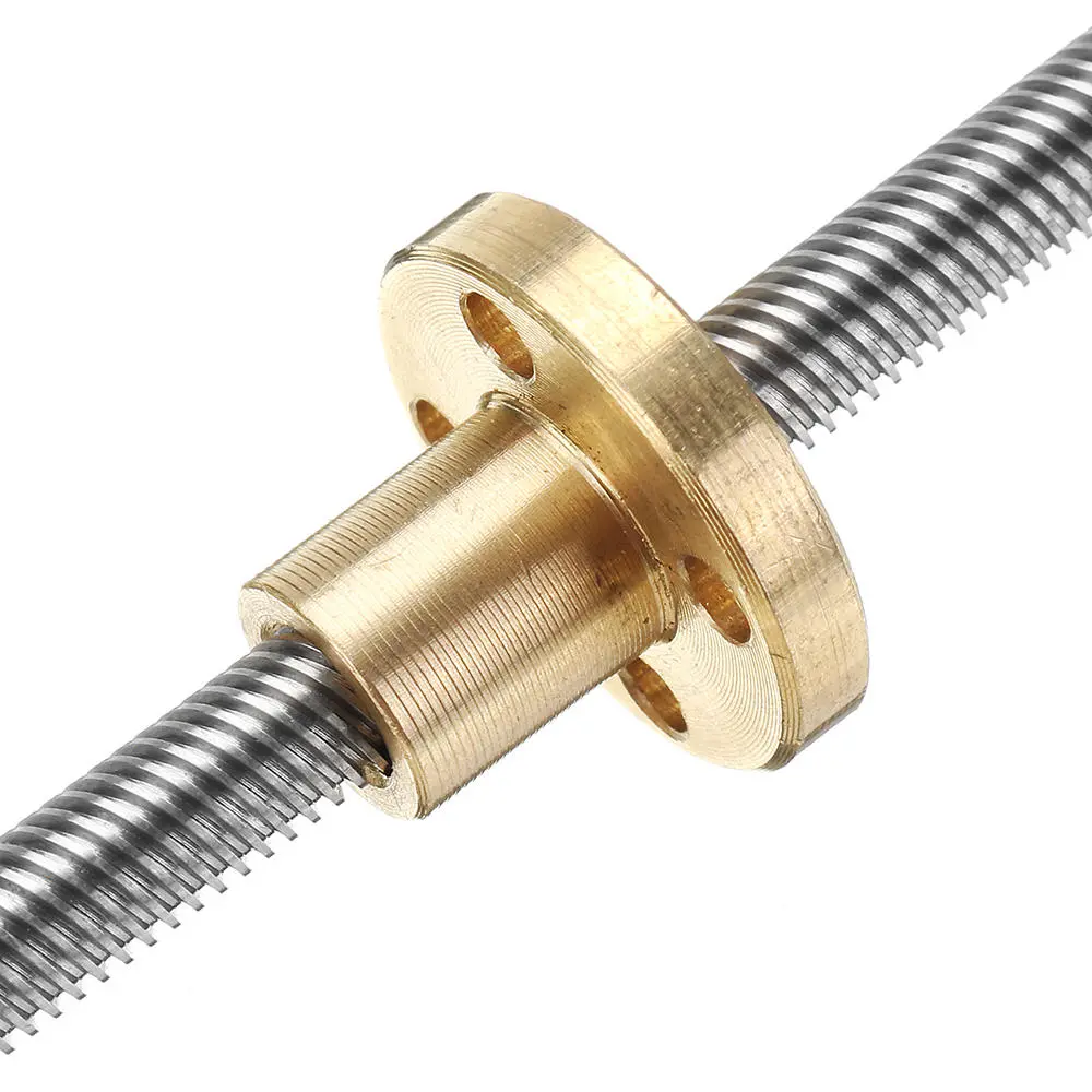 Machifit 100mm T6 Lead Screw | 6mm Thread 1mm Pitch with Flange Copper Nut - Image 3