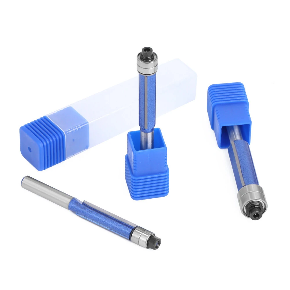 Silver Blue Double Bearing Router Bit - Trimming Knife for Woodworking & Milling - Image 4