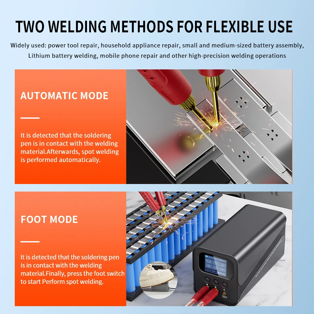 Supercapacitor Spot Welding Machine SK-10P | 2000A 5.8V Output | Automatic & Foot Mode for Battery Repair - Image 4