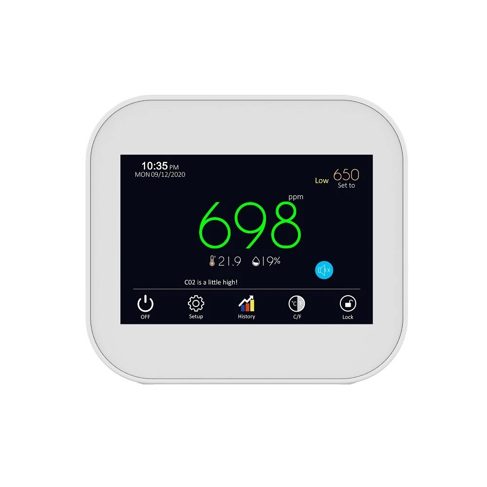 CO2 Gas Tester - 0-9999PPM Air Quality Monitor with 3.5 Touch Screen - Image 2