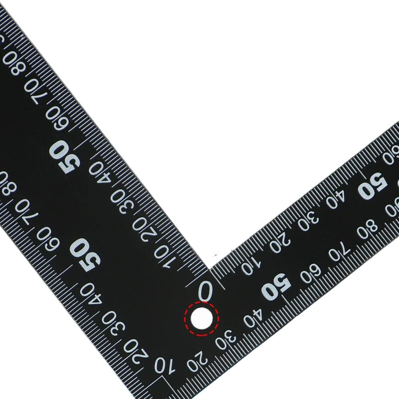 Stainless Steel Square Ruler | 90 Degree Angle Black Coated | Metric Imperial Scale - Image 4