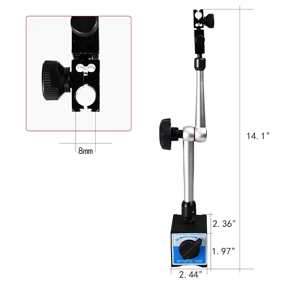 Magnetic Dial Indicator Stand - Universal Movement & Extended Arm - Robust Metal Construction - Image 5