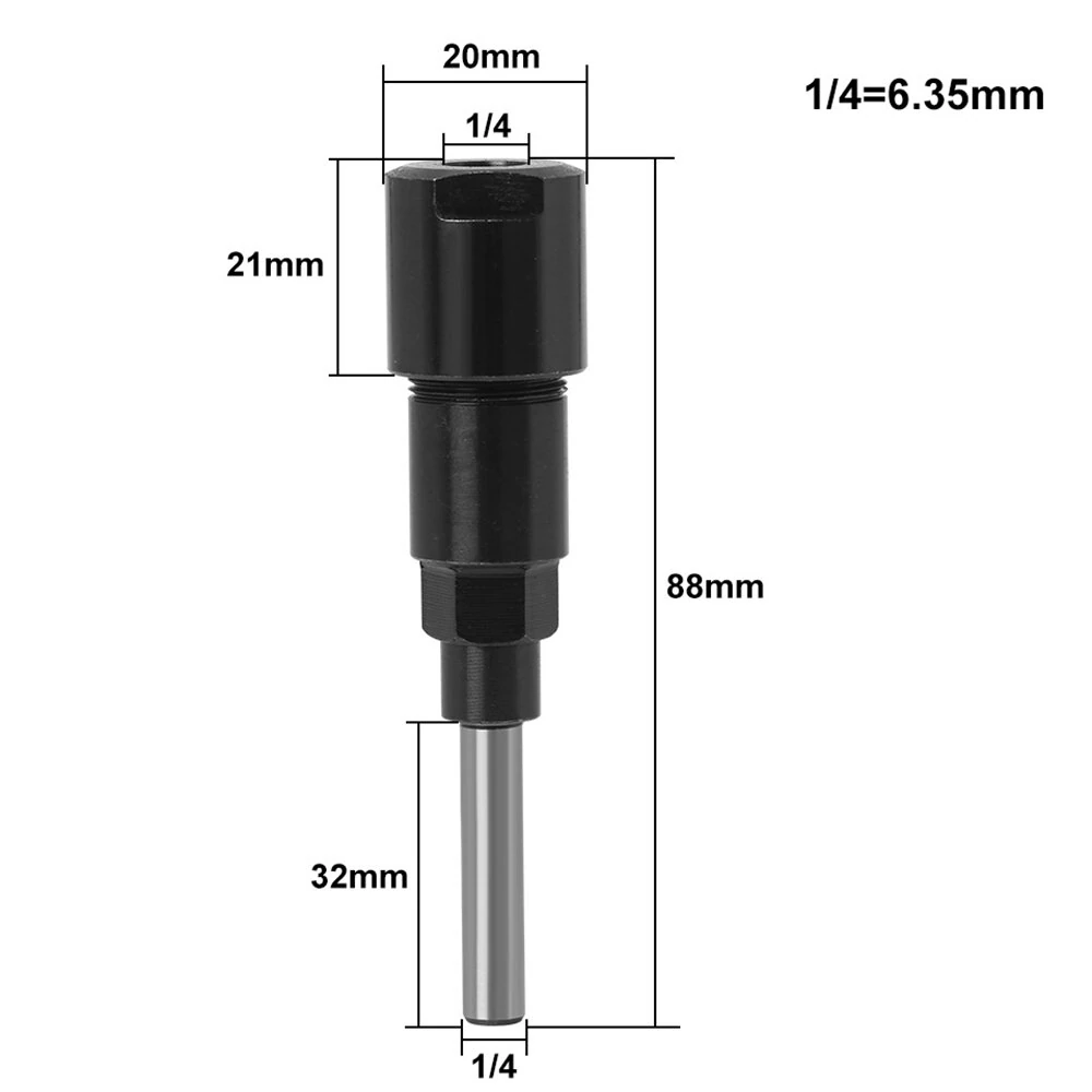 Router Bit Collet Extension Adapter - 1/4 & 1/2 Inch Shank | 8mm Shank - Image 4