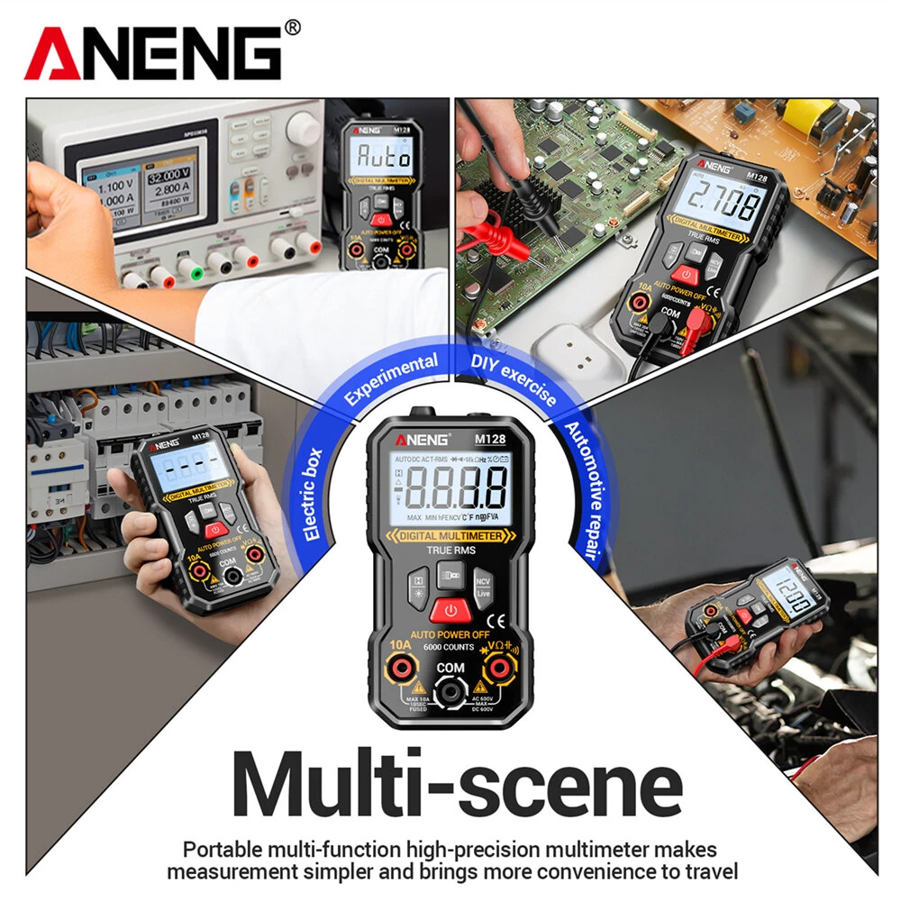 ANENG M128 True RMS Digital Multimeter | 6000 Count Auto-Ranging | Backlit Screen - Image 4