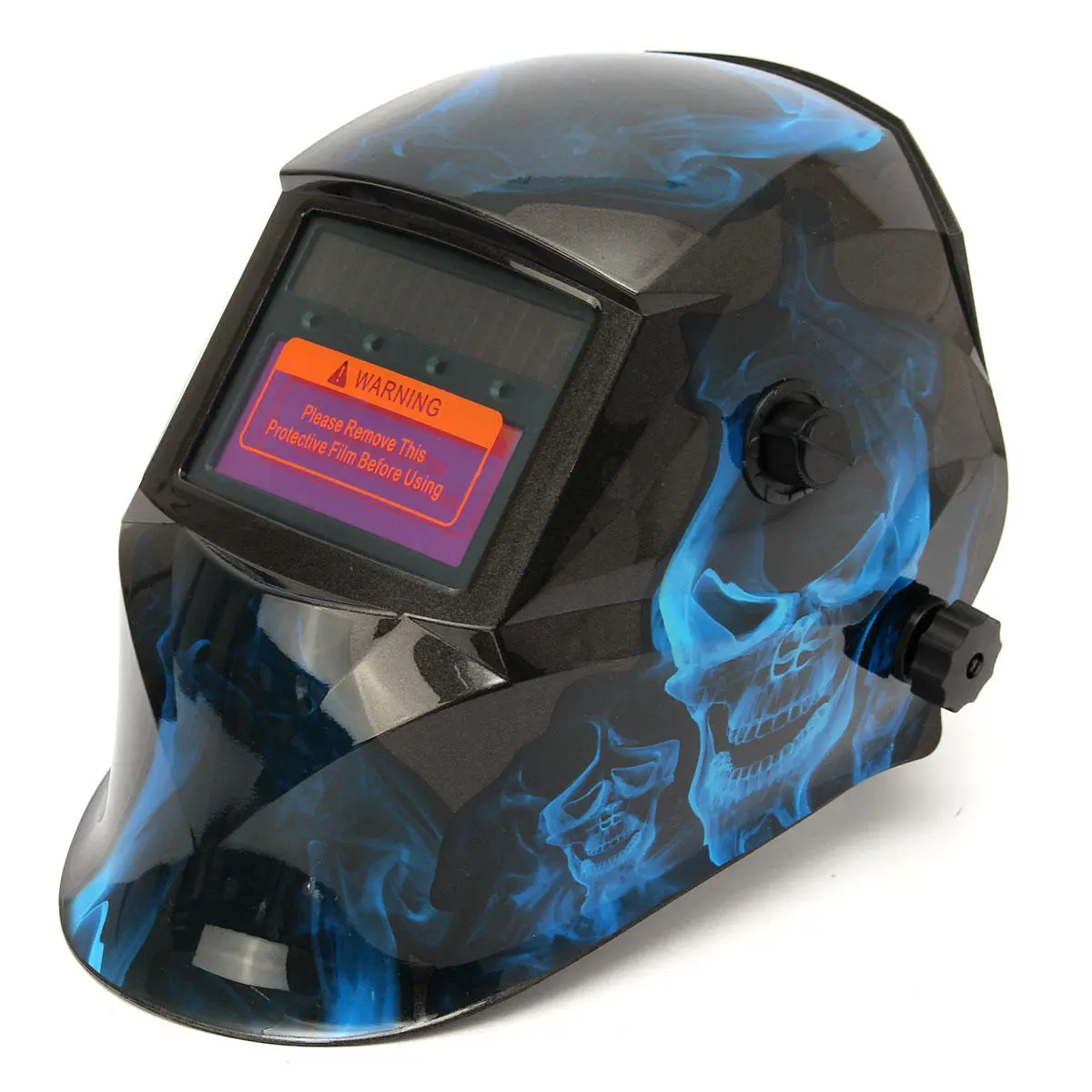Blue Skull Solar Auto Darkening Welding Helmet - ARC TIG MIG Grinding Mask - Image 2