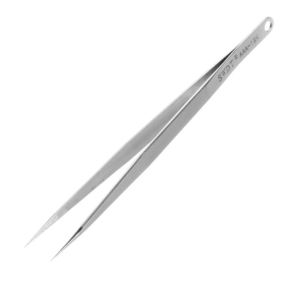 AAA 18K Precision Tweezer - Straight Tip Stainless Steel | Electronic Repair Tool - Image 3
