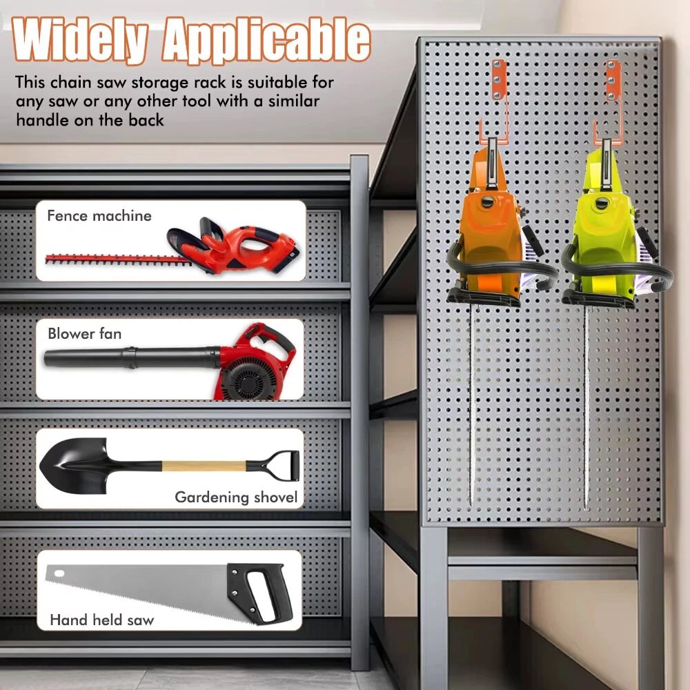 Heavy Duty Chainsaw Wall Mount Holder | Galvanized Steel with Hooks for 009 360 Chainsaw - Image 4
