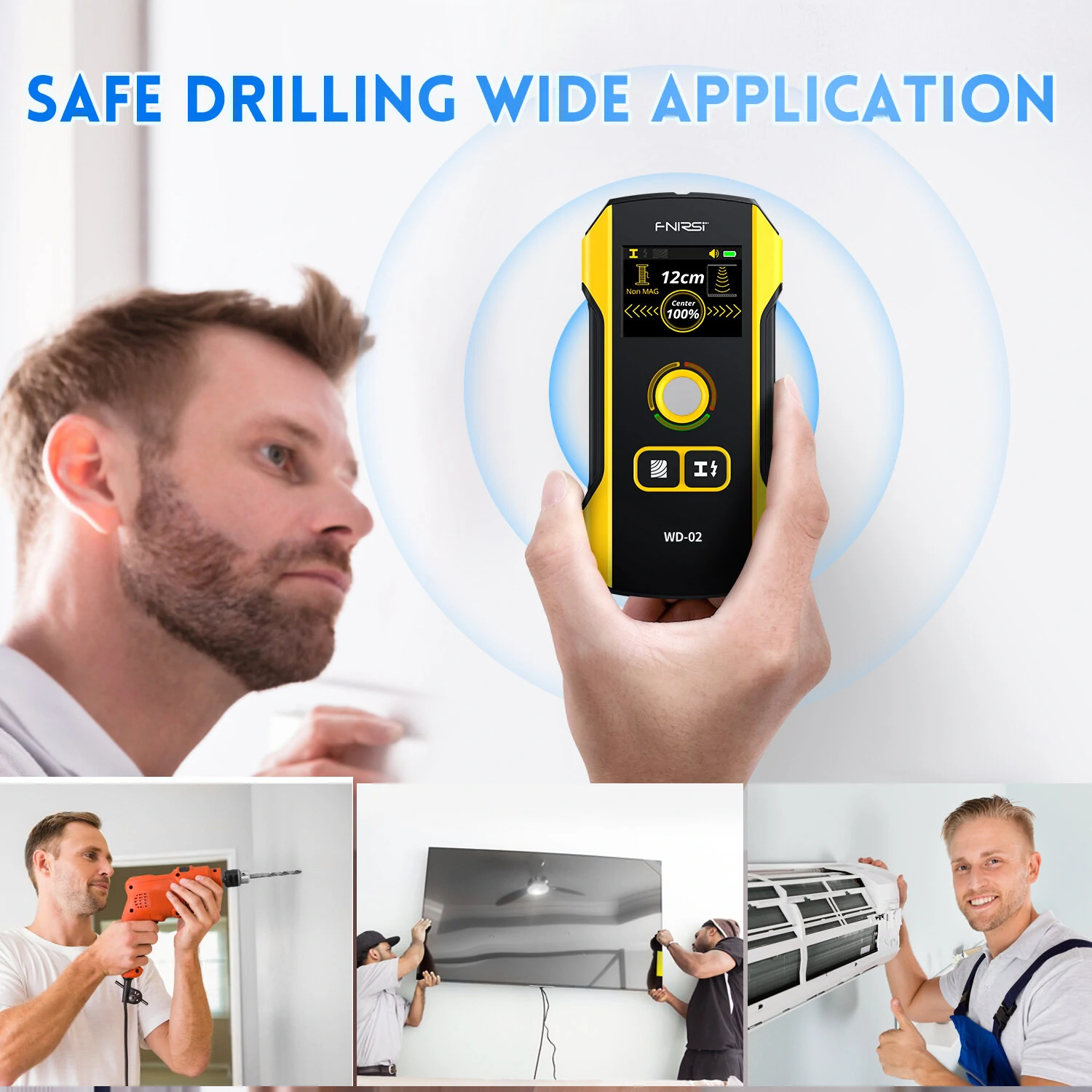 FNIRSI WD-02 Metal Detector - Wall Scanner for Wood Wires Pipes & Rebars - Image 5