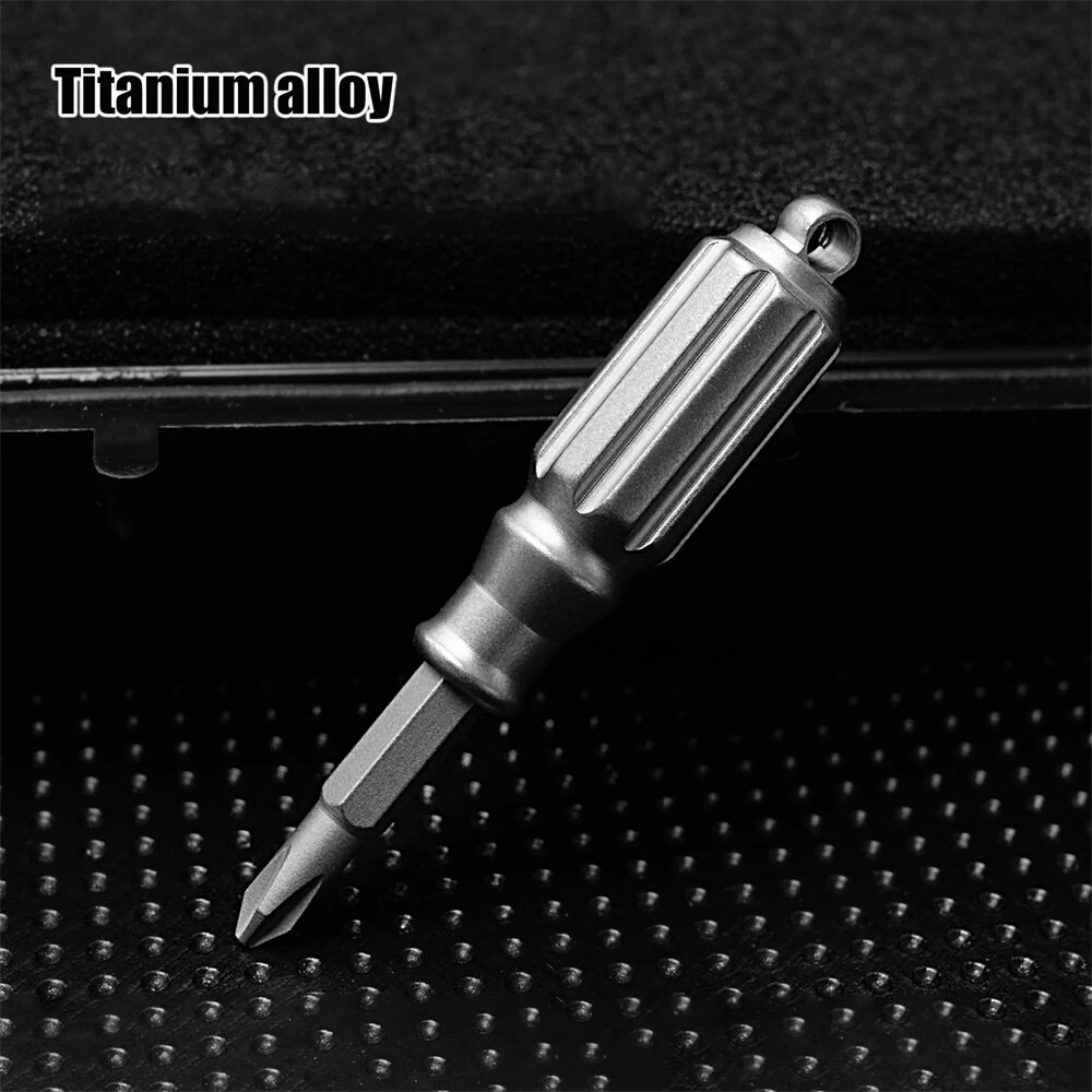 Titanium Alloy Screwdriver - S2 Steel Bit & Tungsten Head | Non-Slip EDC Tool - Image 4