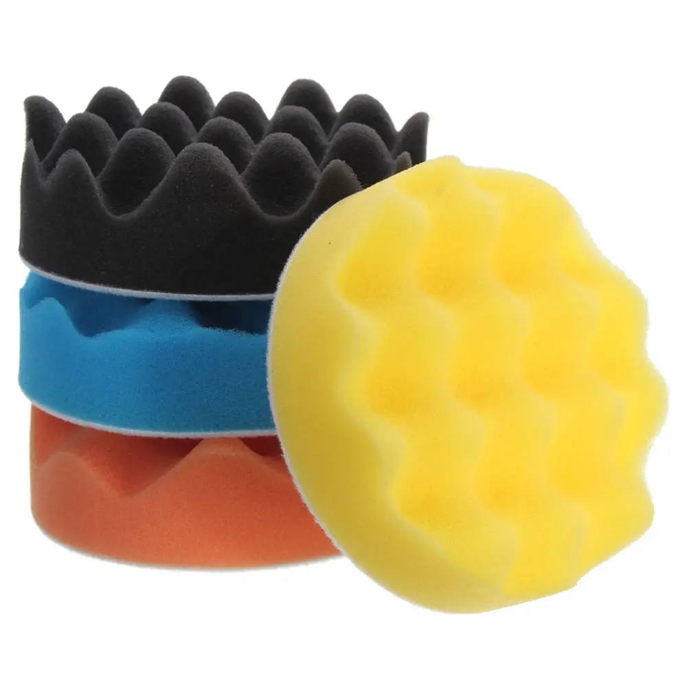 4 Inch Buffing Pads Kit - 4pcs Wave Sponge Polishing Pads for Polisher Buffer - Image 5
