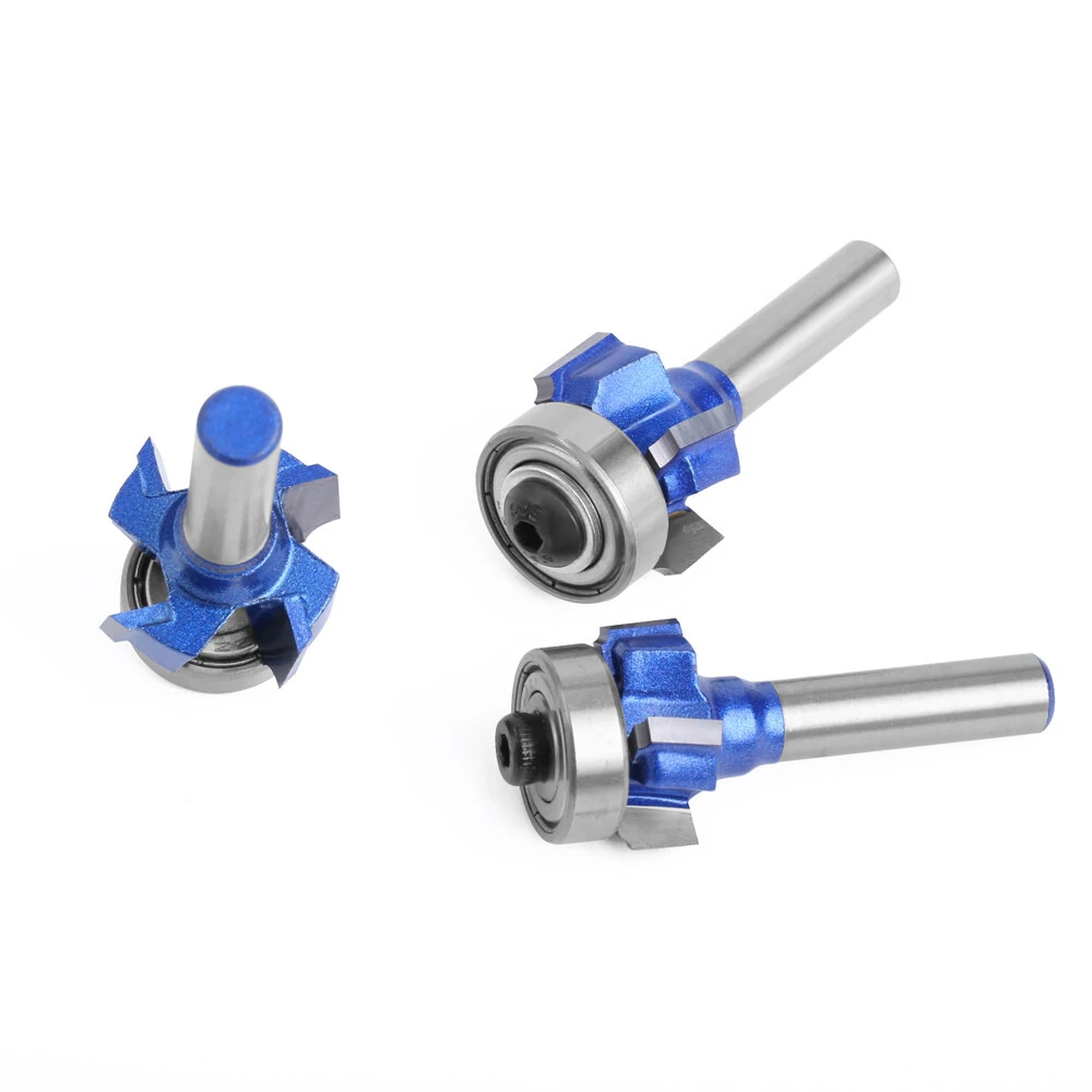 LAVIE 8mm Shank 4 Flute Router Bit Set - R1 R2 R3 Trimming Knife Edge | Woodworking - Image 5