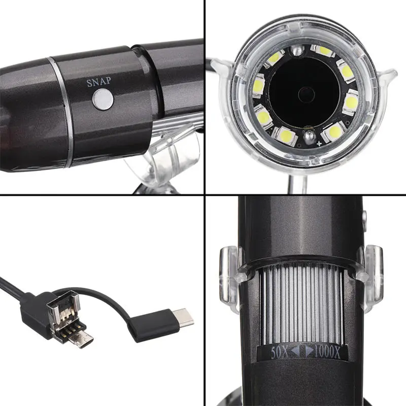 8 LED USB Digital Microscope - 0.3MP/2MP Magnifier Camera | 2M Pixel - Image 4