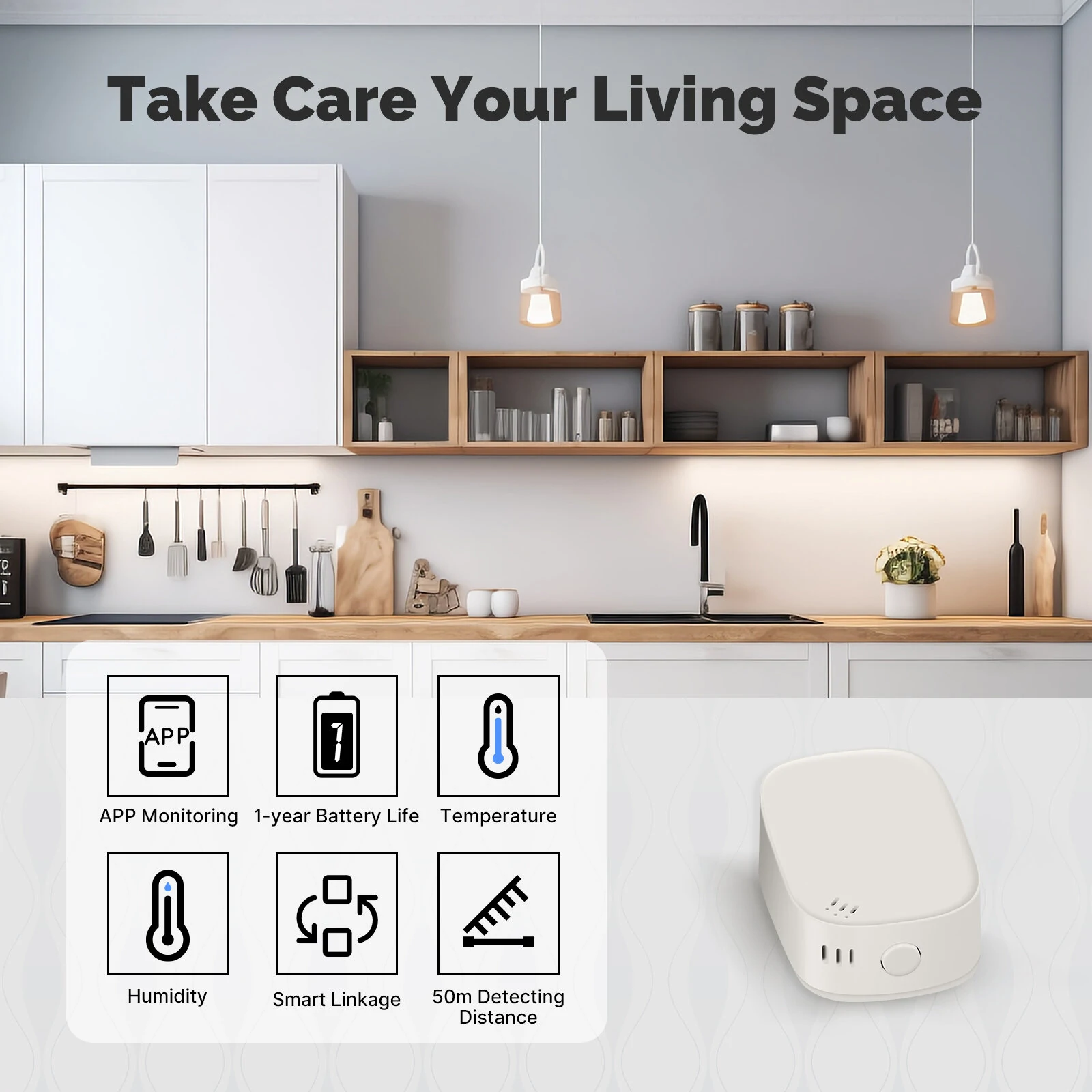 ZigBe Wireless Temperature & Humidity Sensor | 50m Range | Smart Home Voice Monitoring - Image 5