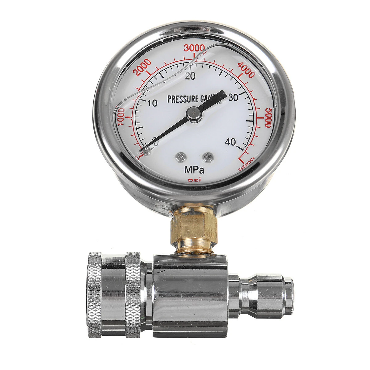 Axial Hydraulic Pressure Gauge - 40MPa 6000PSI Stainless Steel Test Indicator - Image 2