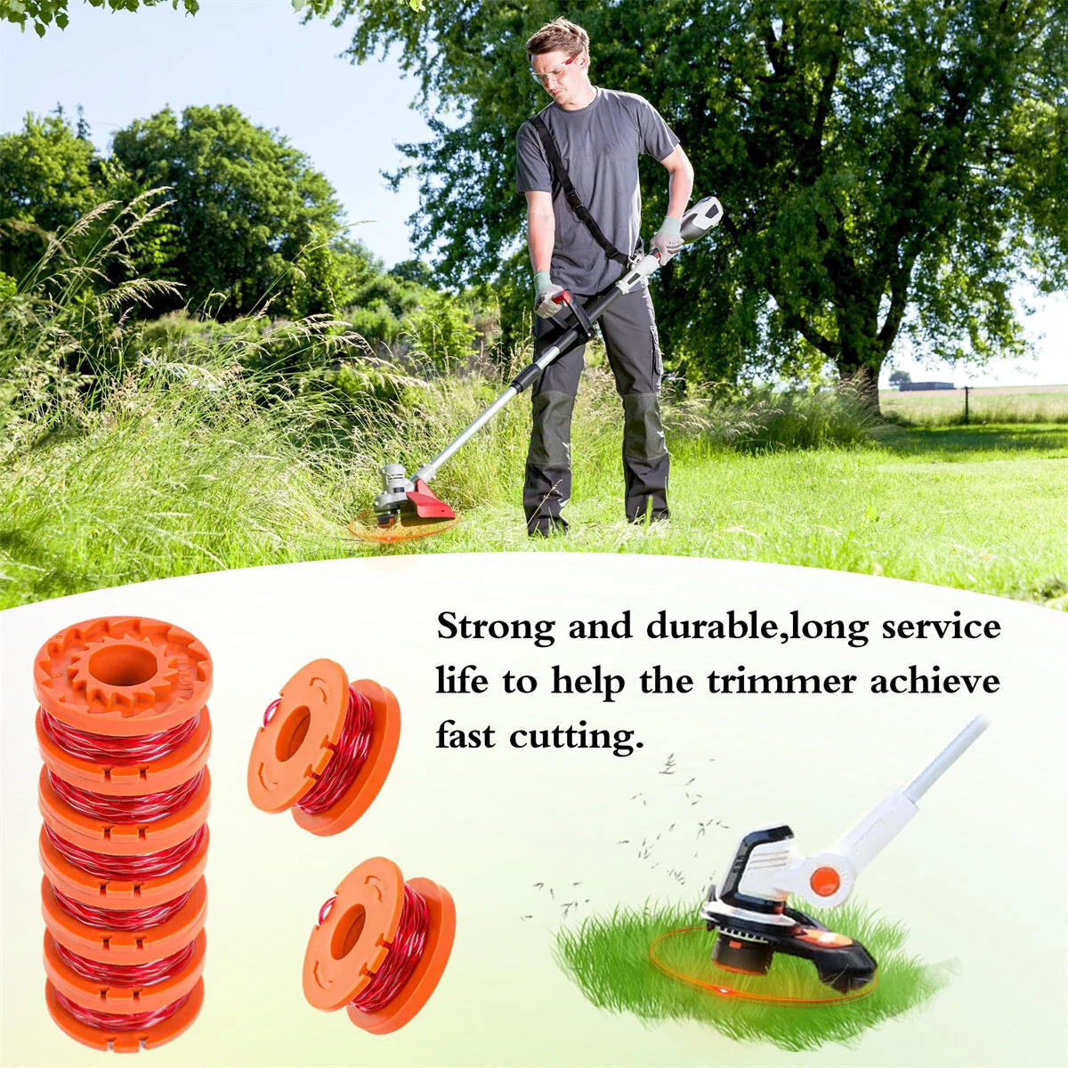 Worx WA0010 Edger Spools Replacement - 12PCS 0.065 inch Trimmer Line Refills - Image 5