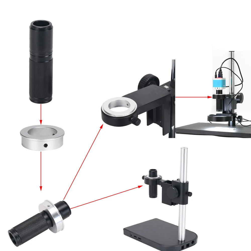 Microscope Monocular Lens Ring Adapter - 28mm 40mm 50mm Aluminum - Lightweight Industrial Accessory - Image 3