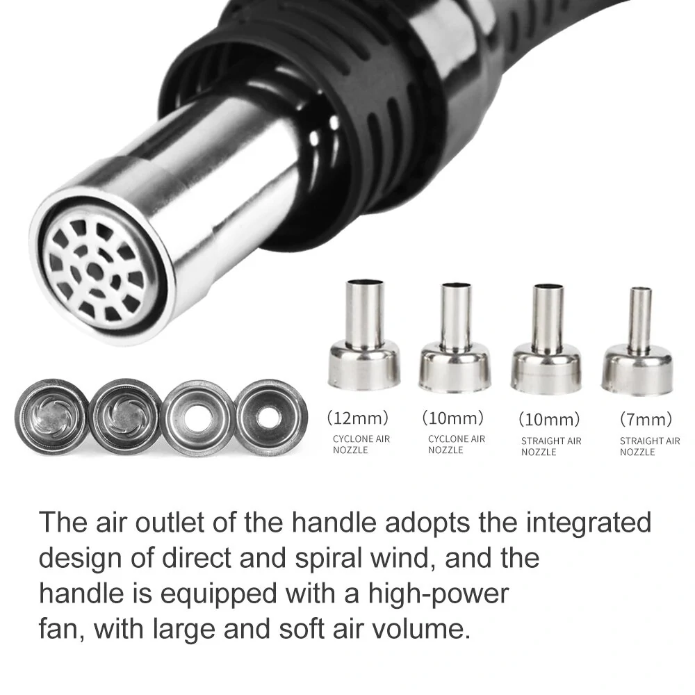 SUGON 220V/110V Air Gun Soldering Iron | Two-in-One Hot Air Rework Station with Dual Display - Image 5