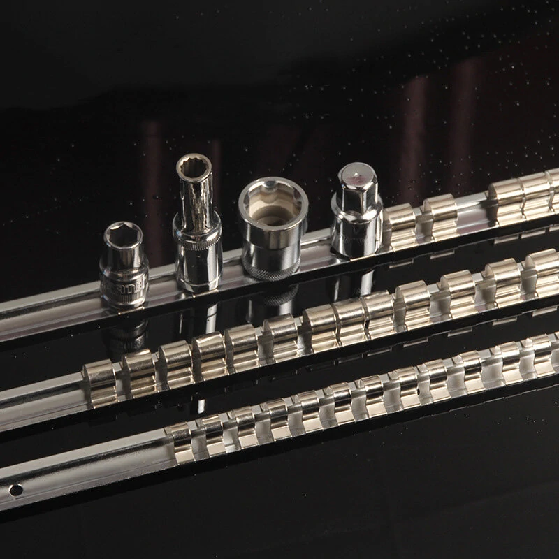 Craftsman Socket Organizer Rail - 1/2 Inch Holder with Steel Clips | Drill Attachment - Image 3