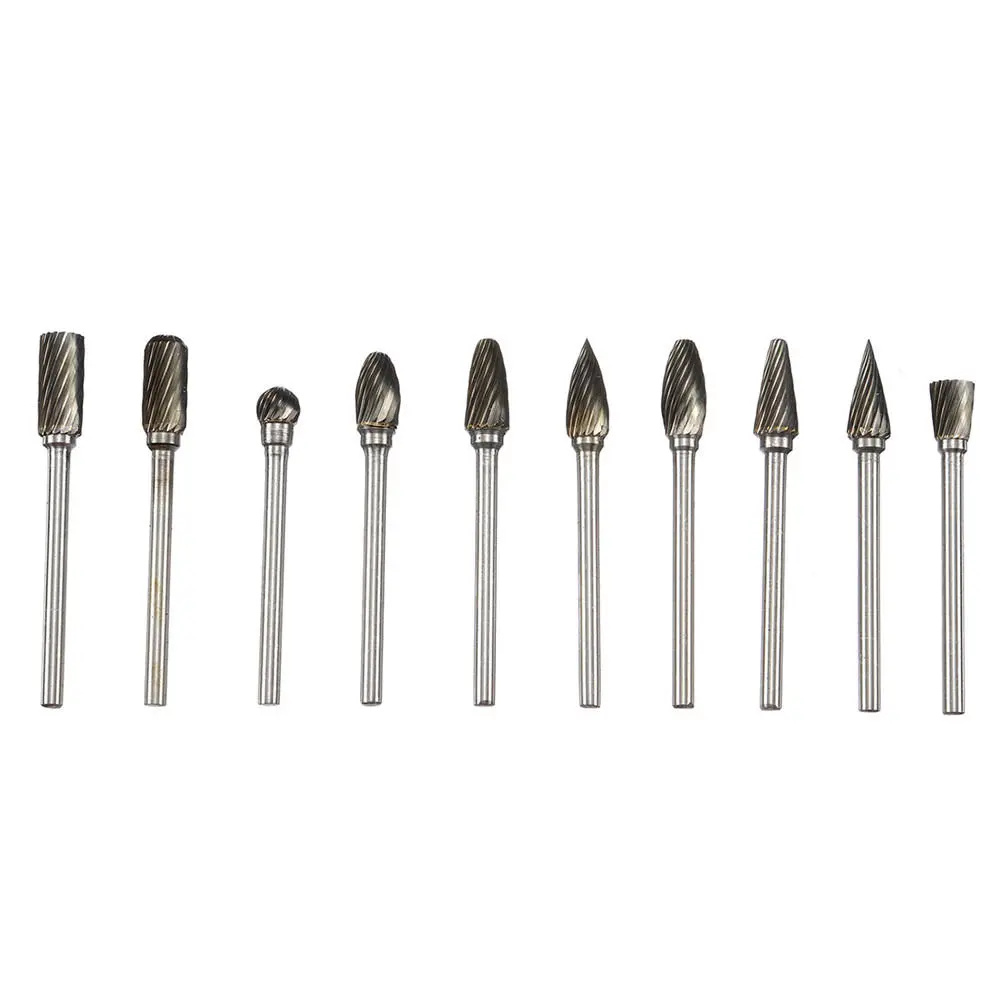 Drillpro 10pcs 6mm Tungsten Steel Rotary Burr Set | Grinding Files - Image 3