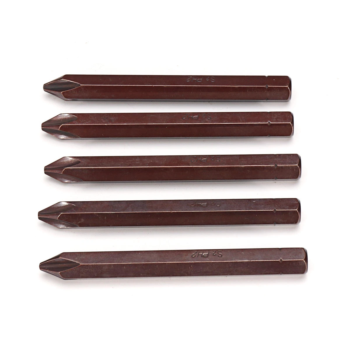 5Pcs 80mm PH2 Screwdriver Bits - Hex Shank S2 Steel Magnetic - Image 2