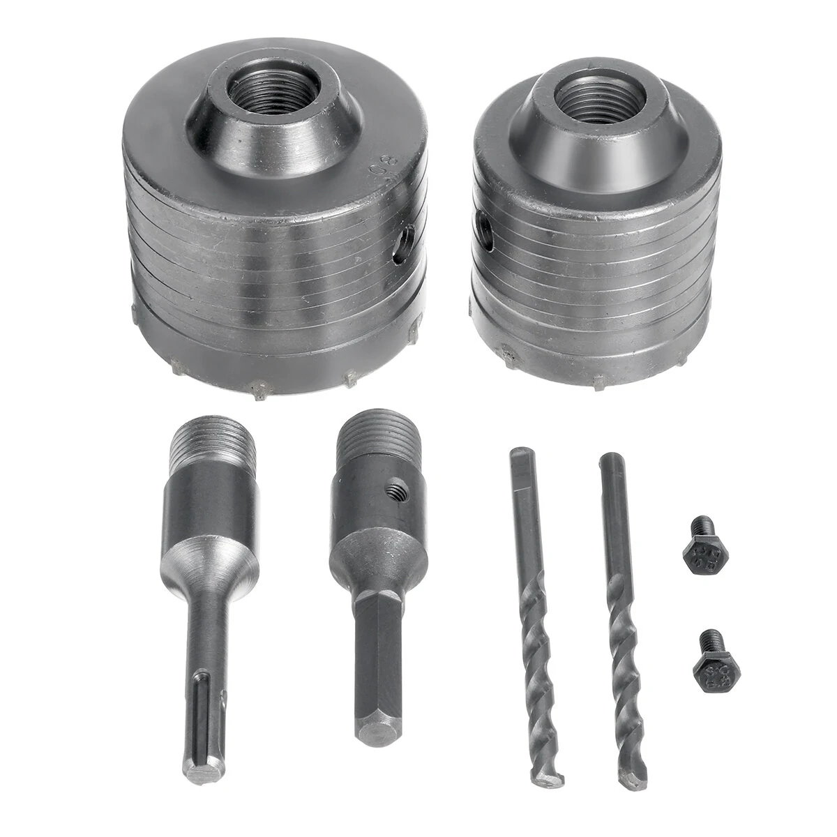 65mm 80mm Hole Saw Kit for Concrete & Stone - Plus Shank Drill Bit with Wrench - Image 2