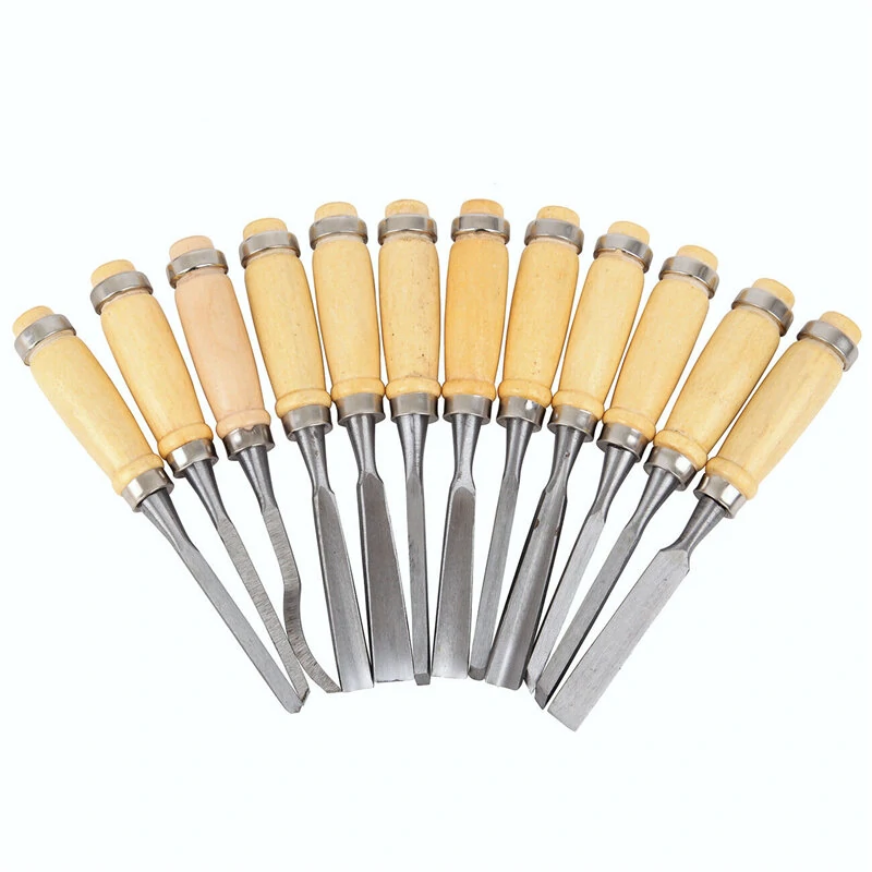 12Pcs Wood Carving Chisel Set - Professional Woodworking Gouges & Hand Tools - Image 4