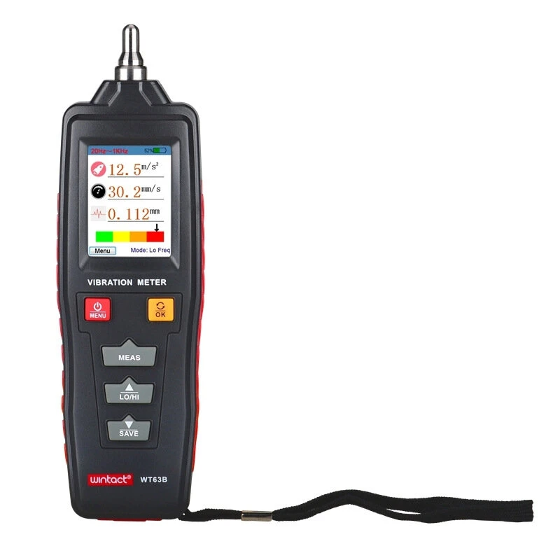 WT63B Digital Vibration Analyzer | Color LCD Meter for Speed & Acceleration - Image 3