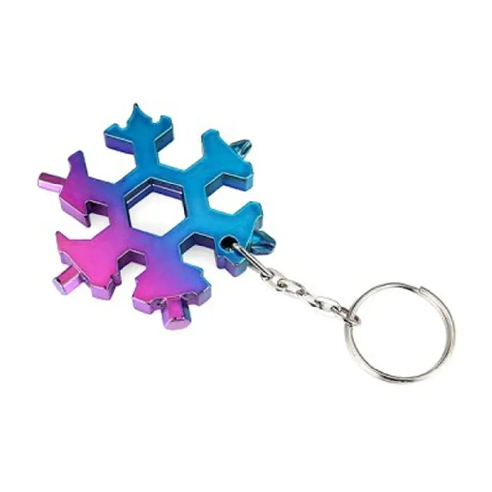 15-in-1 Stainless Steel Multi-Tool Keychain | Snowflake Shape Screwdriver & Bottle Opener - Image 3