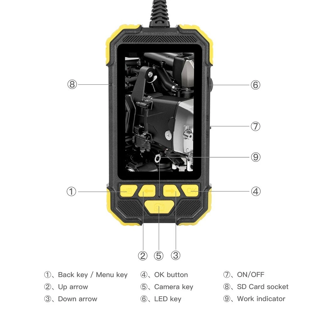 8mm 1080P HD Borescope Camera | 4.3 IPS Screen | Waterproof Hard Wire for Automotive & Industrial - Image 5