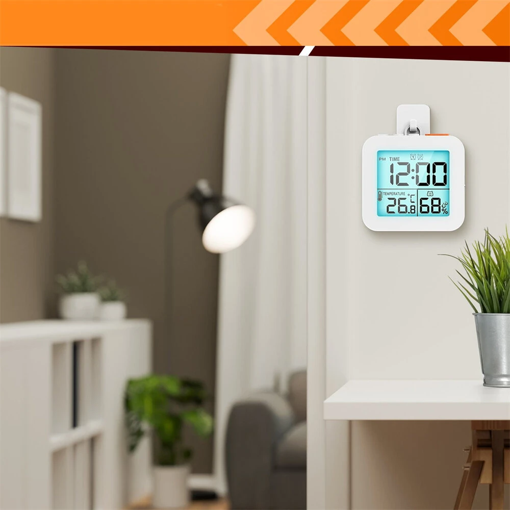 Digital Hygrometer Alarm Clock Timer - LCD Display Thermometer for Kitchen Bathroom - Image 5