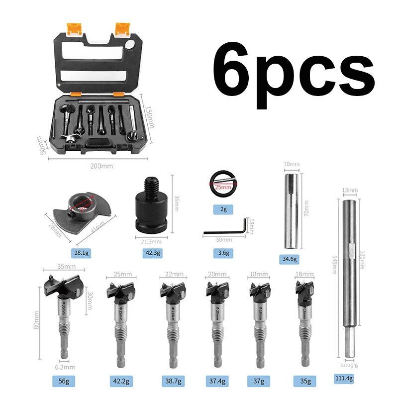 Woodworking Hole Opener Set - 10pcs Blue Carbide Adjustable Drill Bits | 15-35mm Hinge Drilling - Image 5