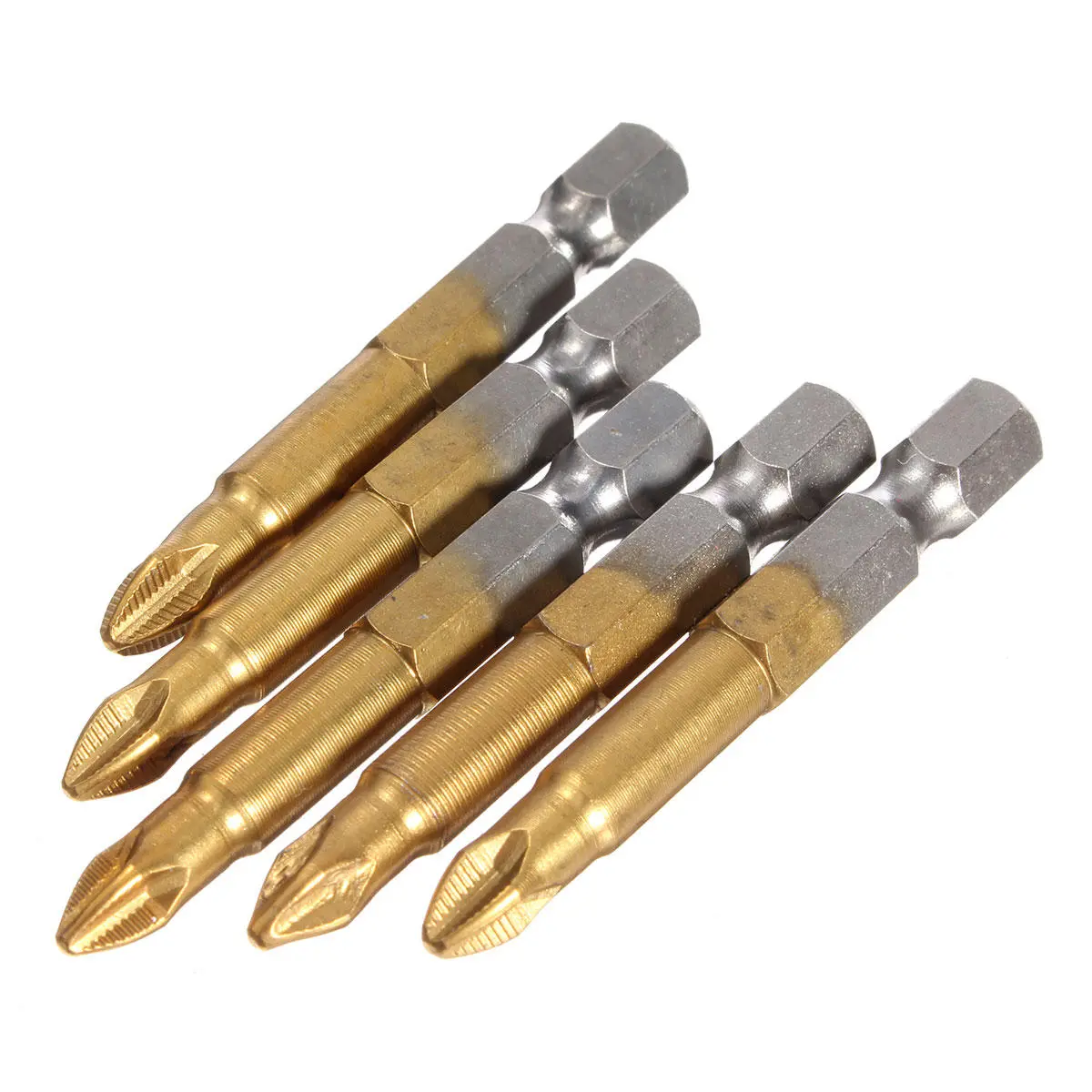 Titanium Coated PH2 Screwdriver Bit Set - 10pcs 50mm 1/4 Inch Hex Magnetic - Image 4