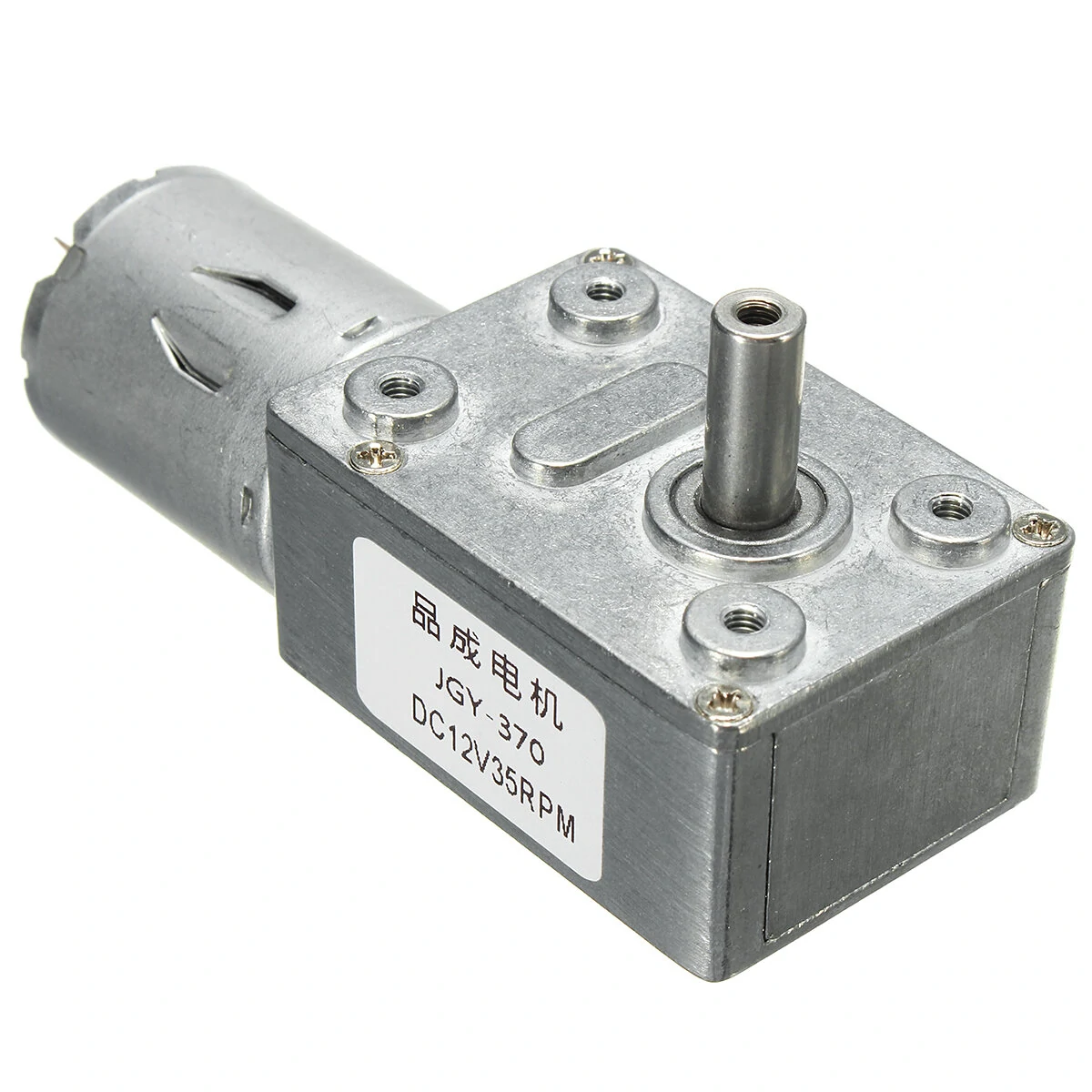 Machifit JGB370 DC12V Worm Gear Motor - Hollow Shaft Micro DC Gear Motor - Image 2