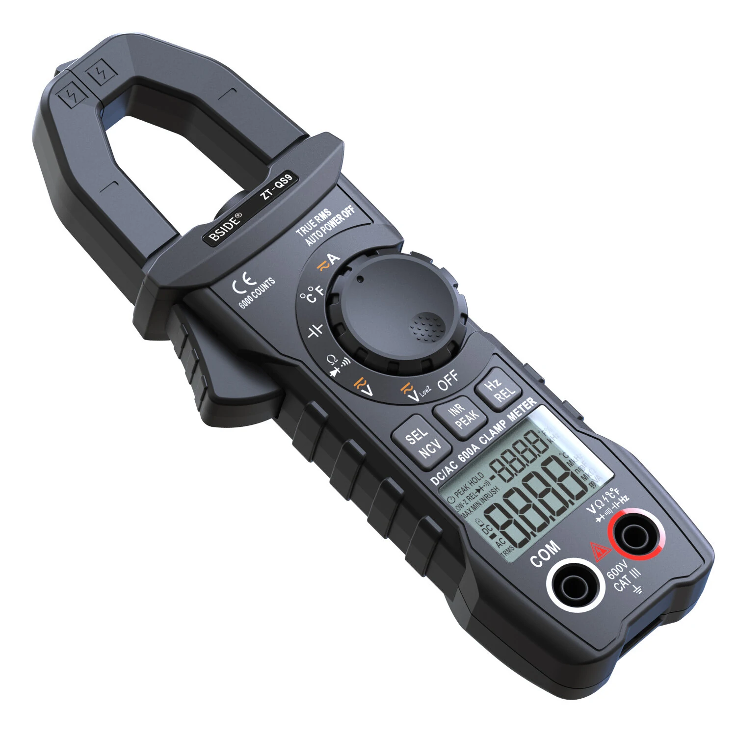 BSIDE ZT-QS9 Digital Clamp Meter - 600A True RMS, NCV, Auto-Ranging Multimeter - Image 3