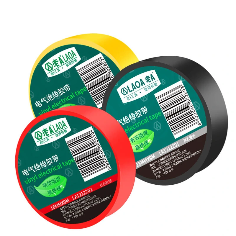 LAOA 3Pcs Electrical Tape | 18mm x 9m Colorful PVC Insulation | Flame Retardant Self-Adhesive - Image 4
