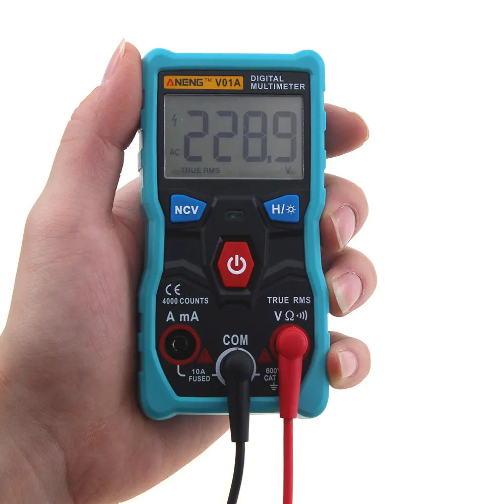 ANENG V01A True RMS Digital Multimeter - Autoranging Automotive Tester - Blue - Image 4