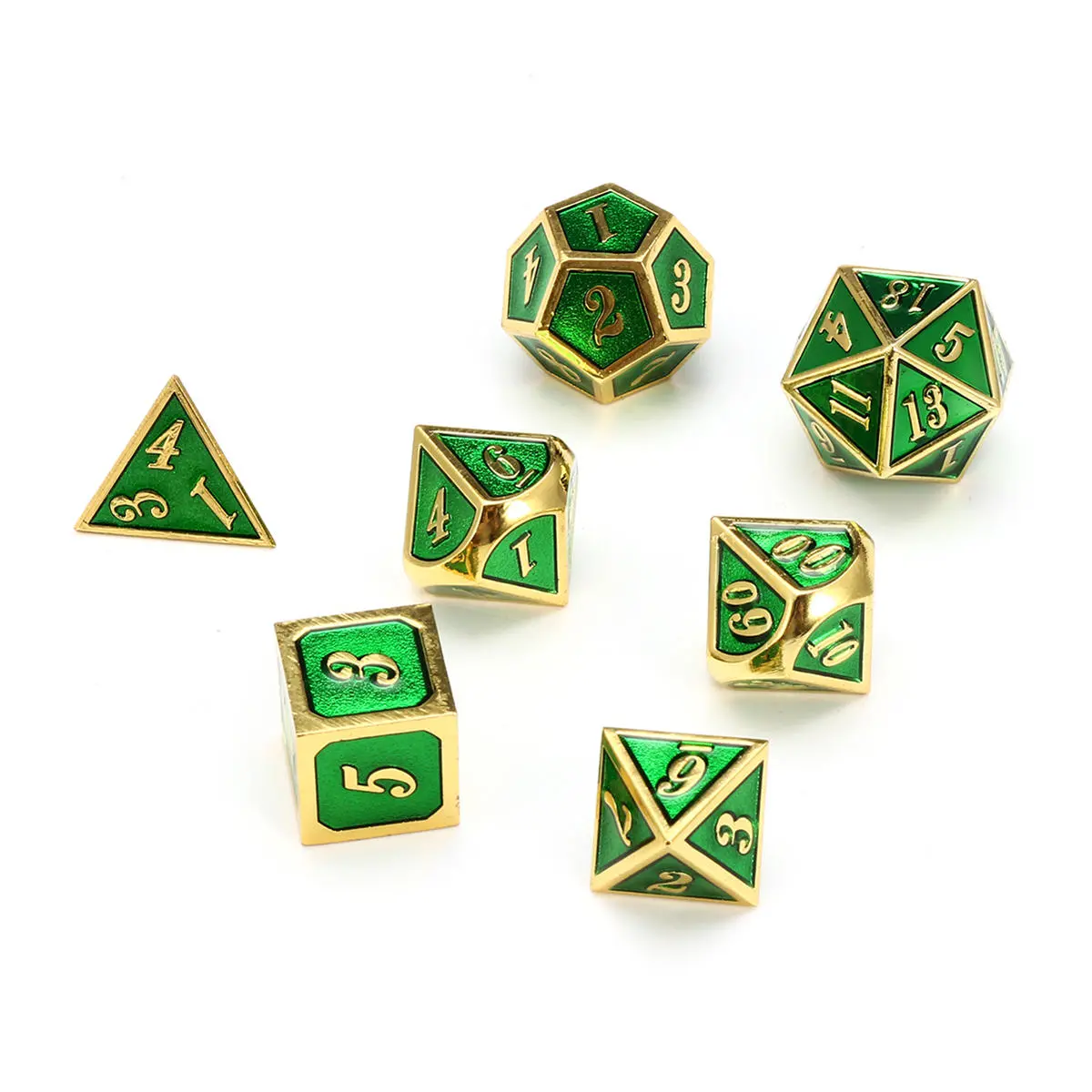 7pcs Zinc Alloy Polyhedral Dice Set - Enamel Embossed Heavy Metal D&D Dice With Bag - Image 4
