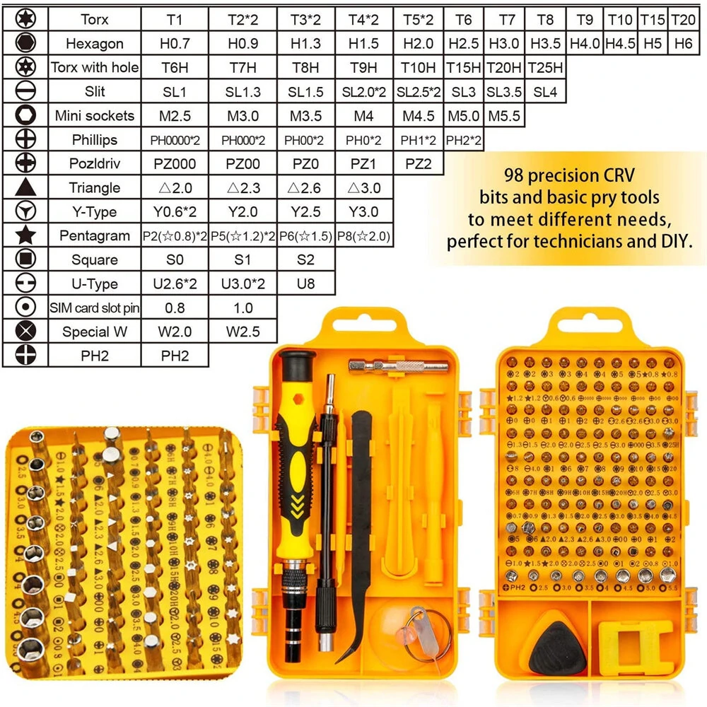 Professional Screwdriver Set - 115 in 1 Precision Magnetic Repair Kit | Compatible with Cell Phone & Computer - Image 5