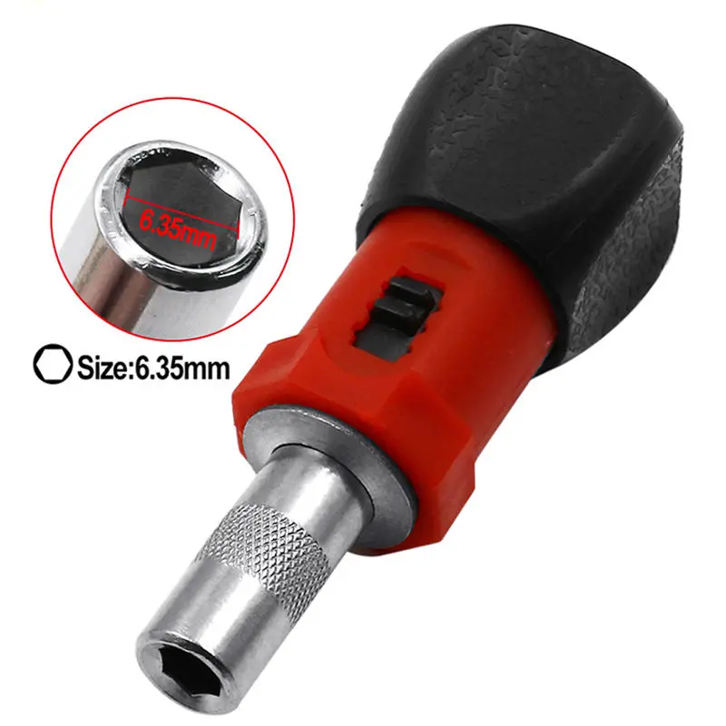 Carbon Steel Ratchet Screwdriver Wrench - 1/4 Inch 6.35mm Socket Handle - Image 3