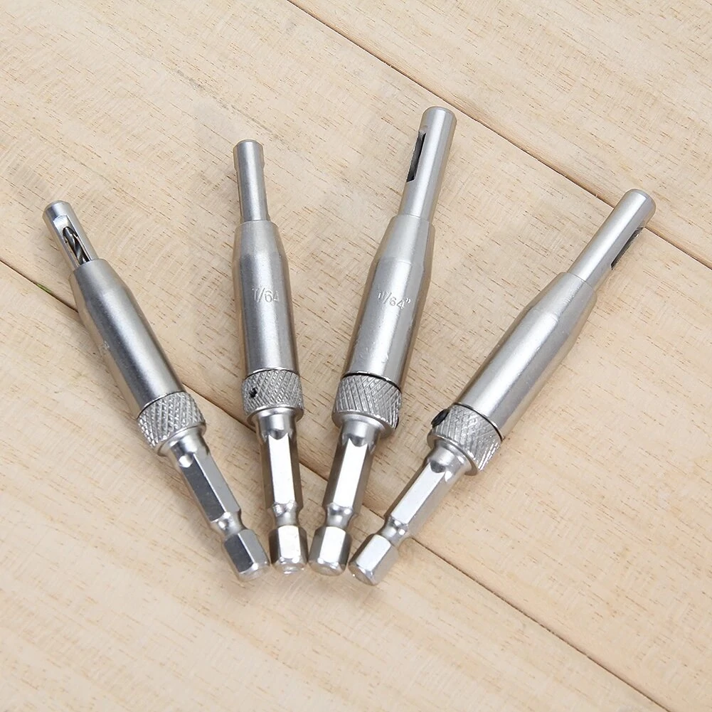 HSS Self Centering Hinge Drill Bit Set - 4Pcs for Hinges & Drawer Guides - Image 5