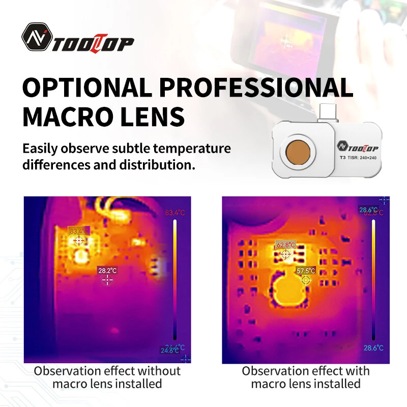 AV TOOLTOP T3 Thermal Imaging Camera | 96x96 Resolution -20°C to 550°C | Android Compatible Portable - Image 4