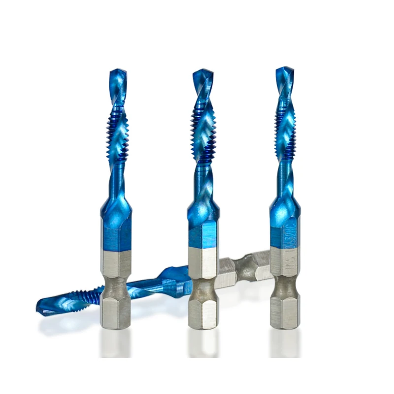 Drillpro 6Pcs HSS Spiral Tap Drill Set | 6-32 to 1/4-20NC | Hex Shank Machine Threading Tool - Image 3